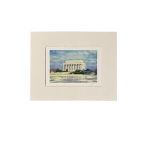 Lincoln Memorial in Winter 1996 Print by Frank Morgan Signed Print
